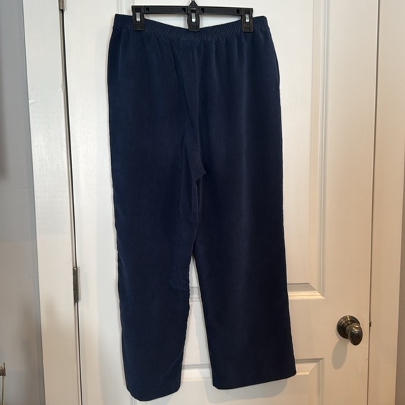 Alfred Dunner Teal and Navy 2 pair pull on corduroy Pants slacks trousers 16P - Picture 12 of 14